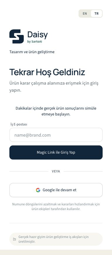 Daisy — Mobile sign-in