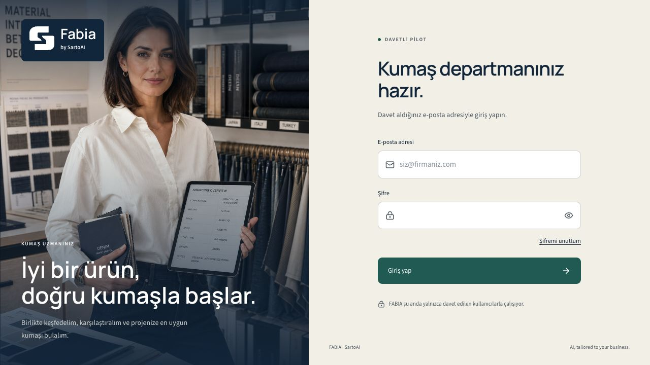 Fabia — Invited pilot sign-in