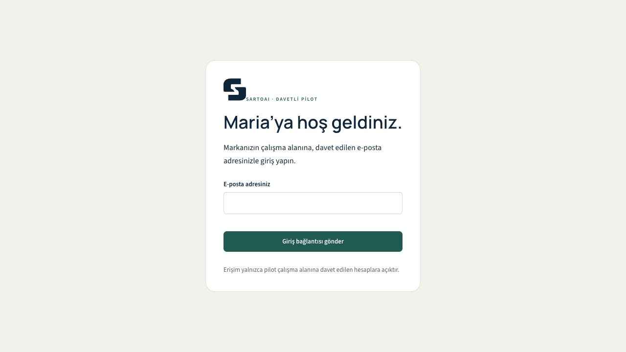 Maria — Invited marketing workspace sign-in