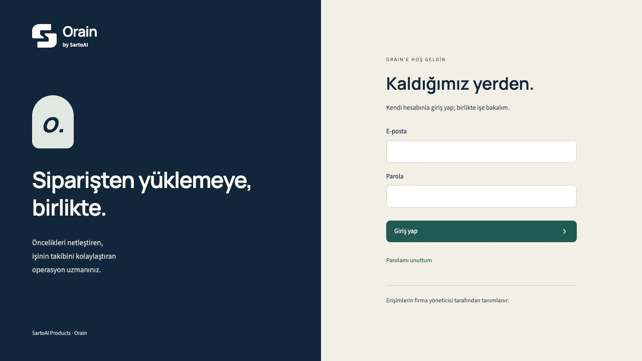 Orain — Personal workspace sign-in