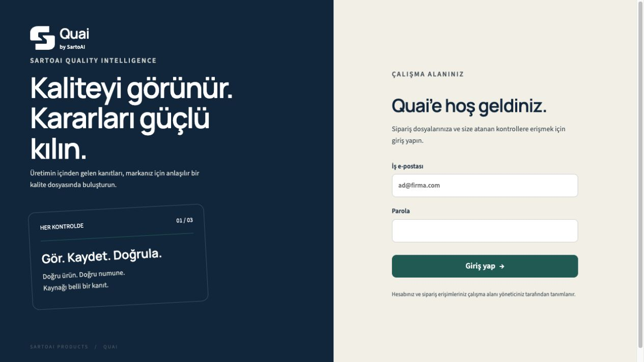 Quai — Authorised quality workspace sign-in